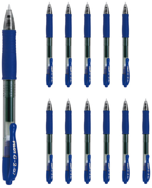 PILOT 百樂 G-2 按壓式原子筆 0.7mm BL-G2-7, 藍色, 12個