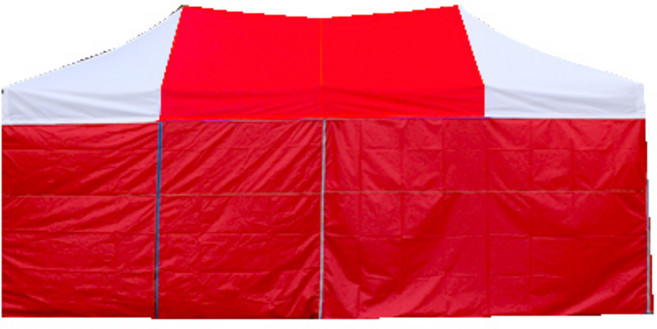 홍캐노피 스틸 민자 벽면 캐노피 접이식 행사용 천막 32mm x 2m x 2m, 빨강 + 백색, 1개