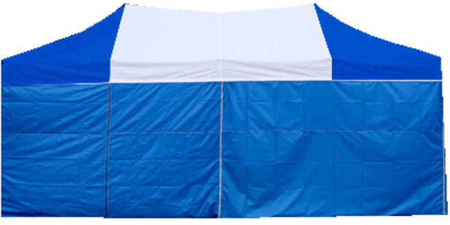 홍캐노피 스틸 민자 벽면 캐노피 접이식 행사용 천막 32mm x 2m x 2m, 백색 + 파랑, 1개