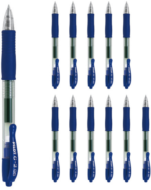 PILOT 百樂 G2 按壓式原子筆 0.5mm BL-G2-5, 藍色, 12個