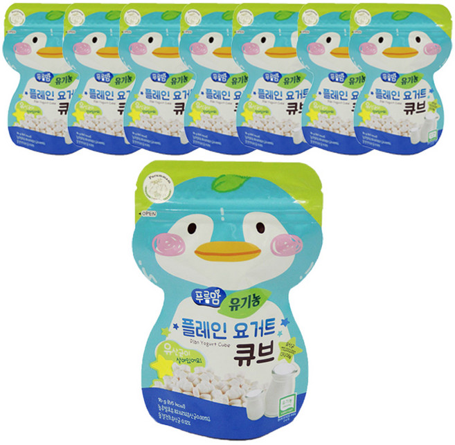 오가닉스토리 푸름맘 유기농 요거트큐브, 8개, 플레인, 16g