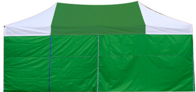 홍캐노피 스틸 접이식 행사용 캐노피천막 민자 벽면 32mm x 2.5m x 2.5m, 녹색(중앙) + 백색, 1개