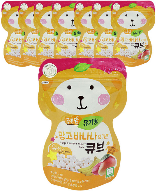 오가닉스토리 푸름맘 유기농 요거트큐브, 8개, 망고 + 바나나 혼합맛, 16g