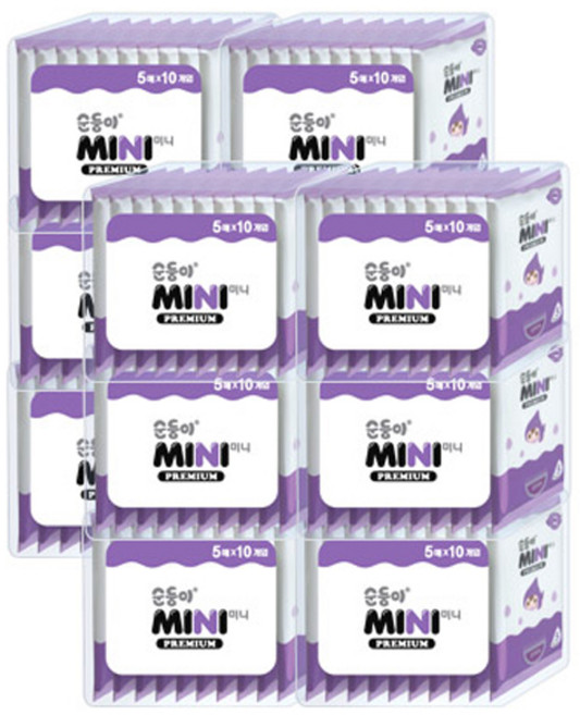 순둥이 미니 프리미엄 아기물티슈 휴대형 유아물티슈, 65g, 5매, 120세트