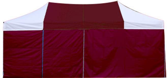 홍캐노피 스틸 접이식 행사용 캐노피천막 민자 벽면 32mm x 2.5m x 2.5m, 와인(중앙) + 백색, 1개