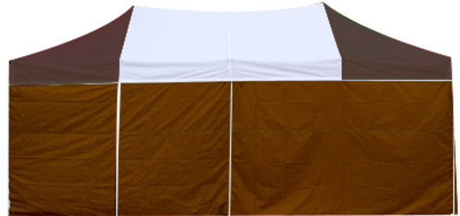 홍캐노피 스틸 접이식 행사용 캐노피천막 민자 벽면 32mm x 2.5m x 2.5m, 백색(중앙) + 브라운, 1개