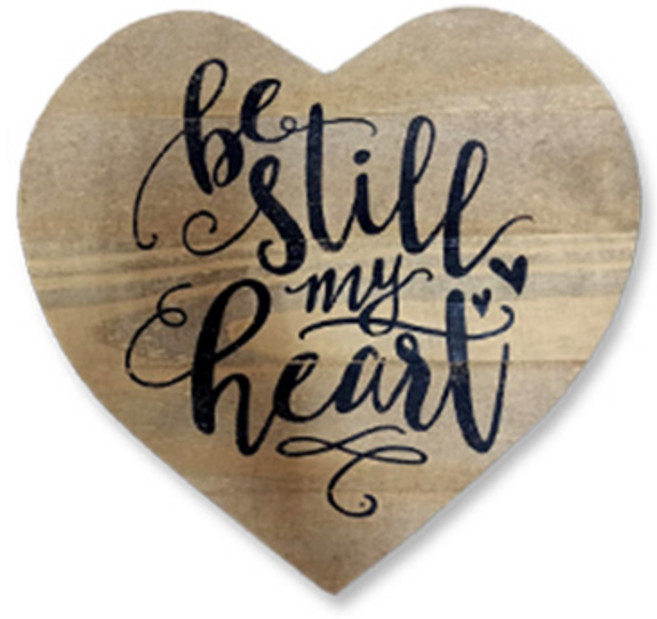 빈티지 데코 스탠실 하트우드 장식, 네추럴