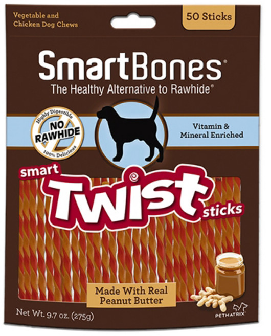 스마트본 트위스트 스틱 강아지 간식 50p, 피넛버터, 275g, 1개