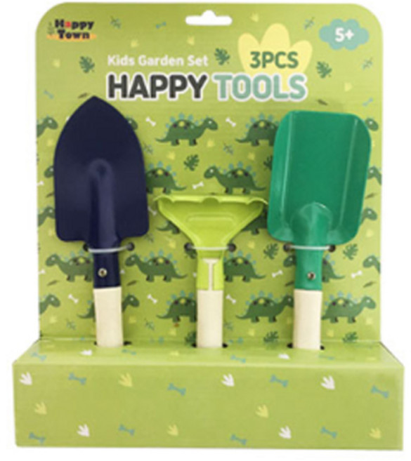 해피툴즈 키즈가든 모종삽 + 샤보 + 레이크 모래놀이, 혼합색상, 1세트