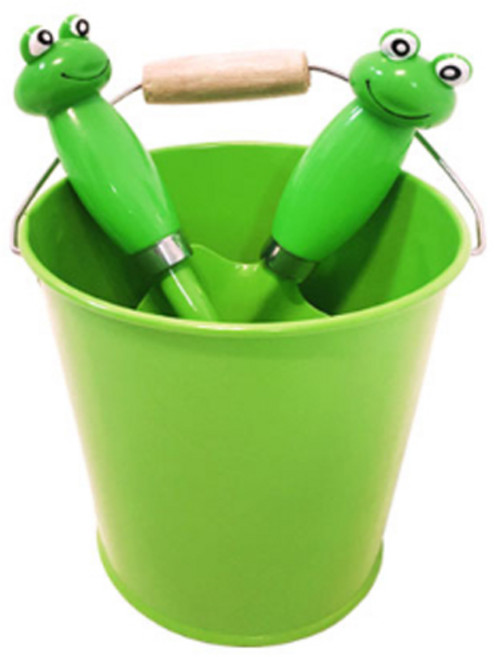 해피툴즈 캐릭터 버켓 + 모종삽 + 레이크 모래놀이, 개구리, 1개