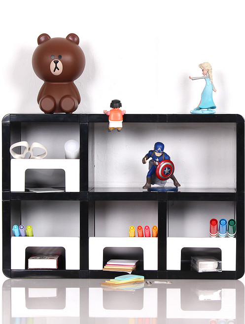 큐빅스미니 멀티 펜꽂이 B, 블랙 + 화이트