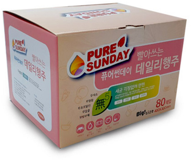 퓨어썬데이 빨아쓰는 데일리 행주, 80개입, 1개