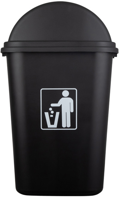 인테리어 슬림 쓰레기통 45L, 블랙