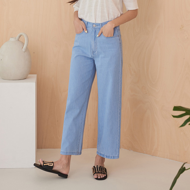 진마니아 여성용 썸머 밴딩 와이드 팬츠 WJU67