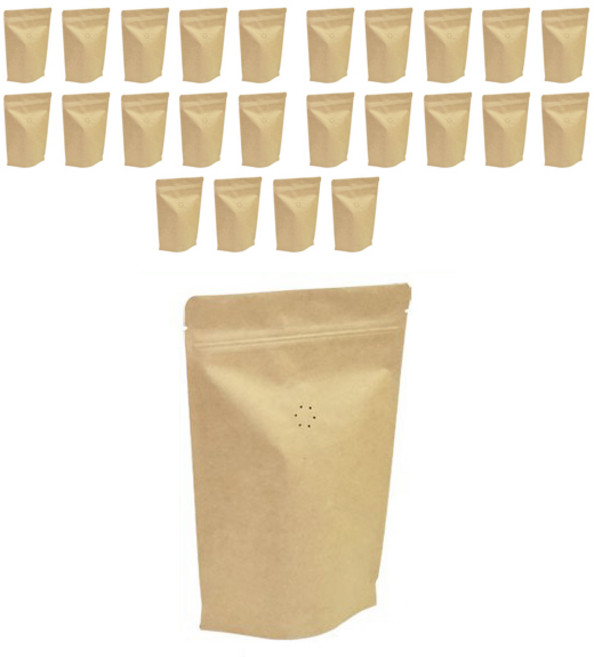 크라프트 스탠드 지퍼형 원두봉투 200g용, 1개, 25세트