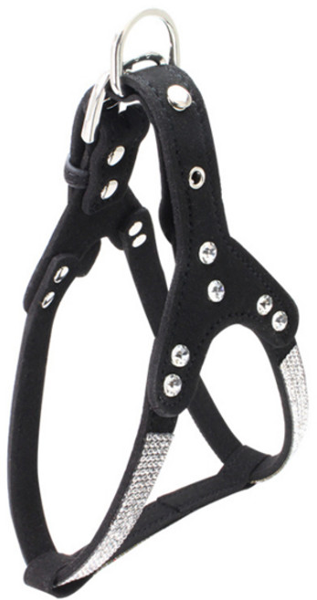 마켓피오 강아지 큐빅 극세사 하네스, 블랙, 1개