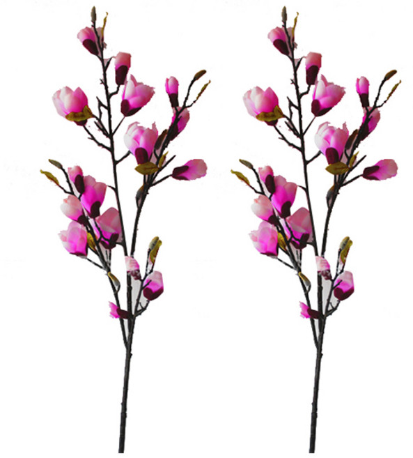 블럭마트 조화 웨딩소품 홈장식 작은송이 목련꽃 2p, 진핑크, 2개