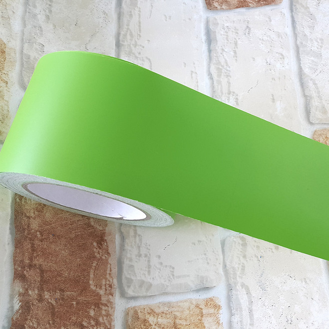 단색 칼라 띠몰딩 벽 시트지, 연두, 폭 8cm x 길이 15m