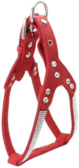 마켓피오 강아지 큐빅 극세사 하네스, 레드, 1개