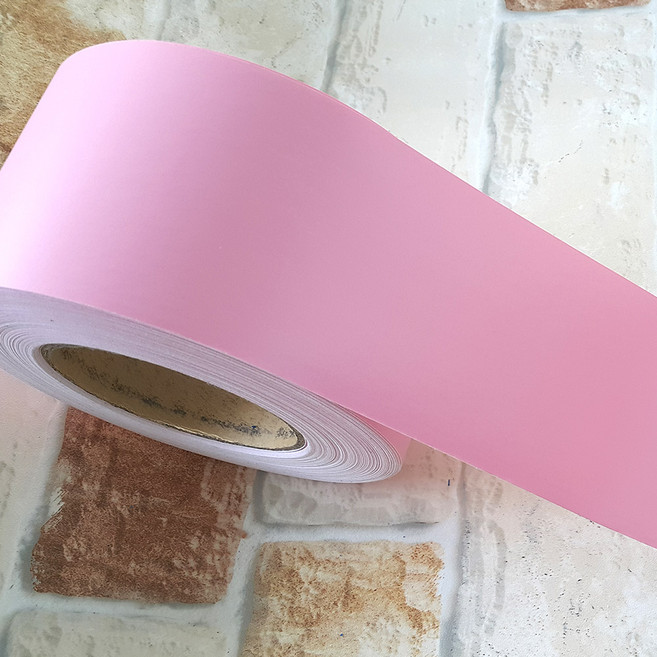 단색 칼라 띠몰딩 벽 시트지, 핑크, 폭 8cm x 길이 15m