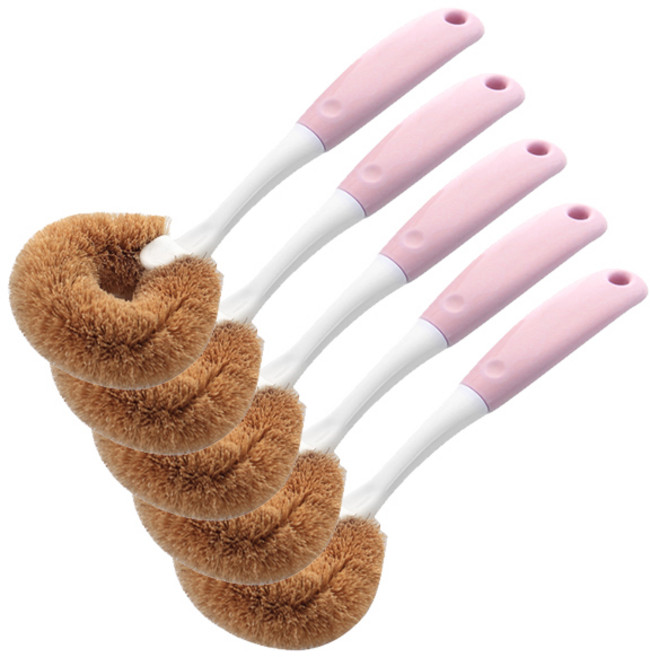 마켓피오 주방 다용도 링 세척 브러쉬, 핑크, 5개