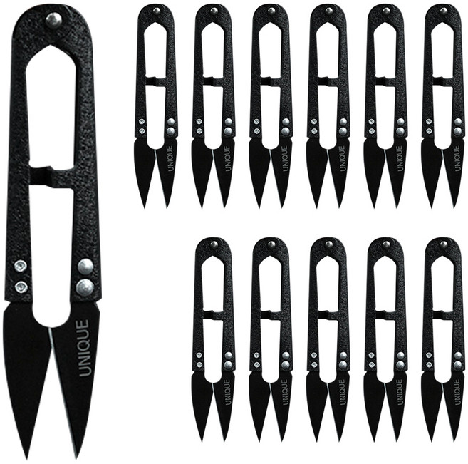 유니크 쪽가위, 블랙, 12개