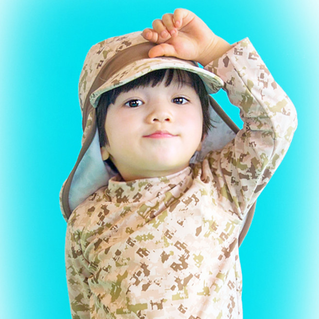 배냇베이비 카모 플랩캡