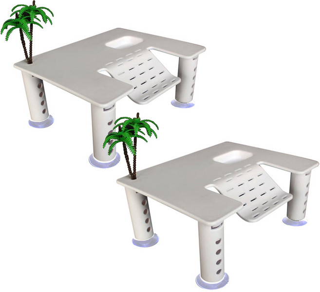 노모이펫 바스킹 플렛폼 어항 거북이섬 장식품 화이트 NF-06, 2개