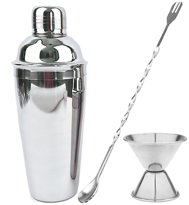 칵테일 쉐이커 700ml + 지거 30 45ml + 바스푼 세트, 1세트