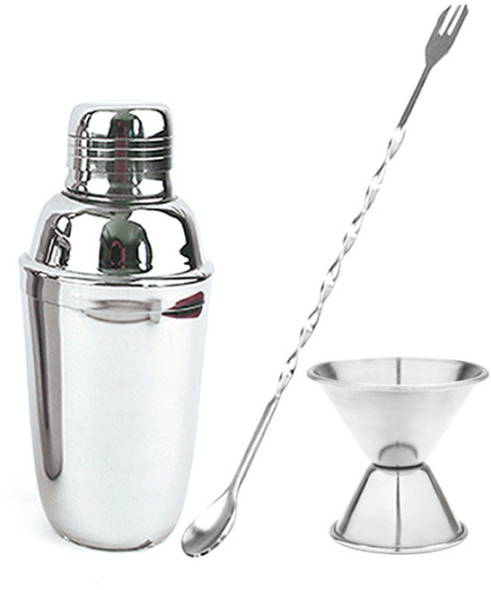 칵테일 쉐이커 300ml + 지거 30ml 45ml + 바스푼 세트, 1세트