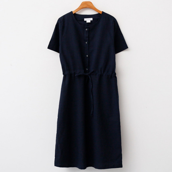 엔비룩 홀릭 린넨 끈 반팔 원피스