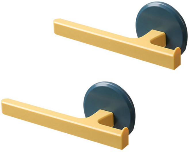 윈프라이스 접착식 T형 다용도 걸이, 코발트옐로우, 2개