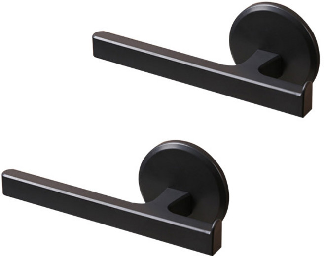 윈프라이스 접착식 T형 다용도 걸이, 블랙, 2개