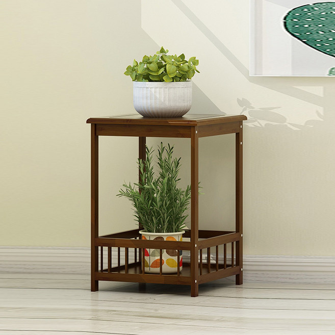 가팡 원목 화분 장식장 2단, 월넛