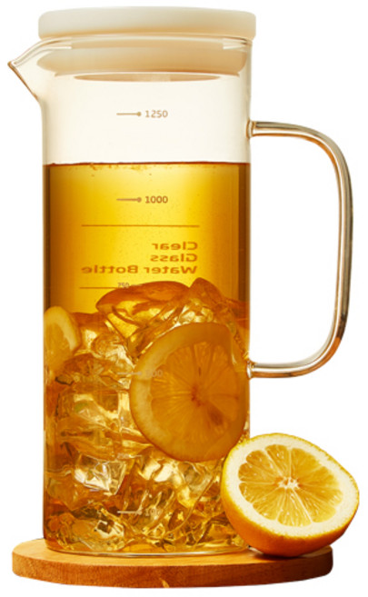 아트웨어 내츄럴 내열 유리 물병, 1300ml, 1개