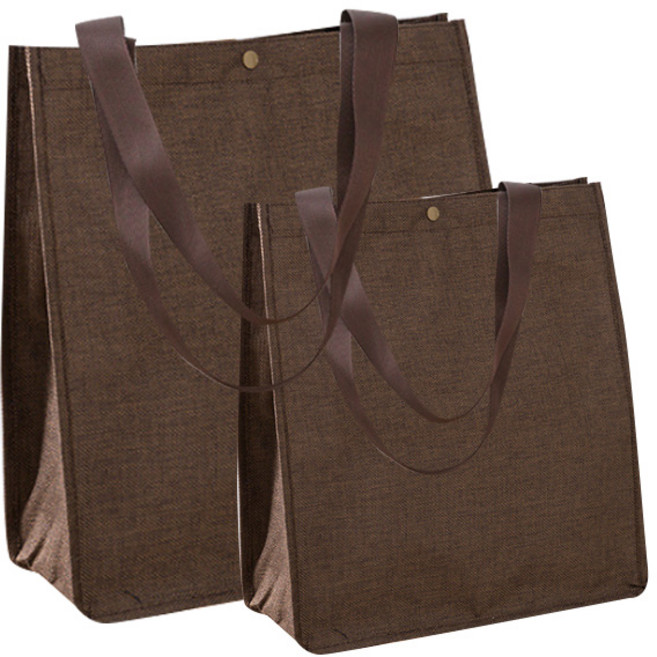 GUNU 접이식 다용도 캔버스 쇼핑백 2종 세트 브라운, 1세트