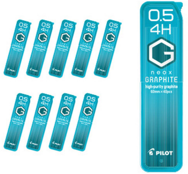 파이롯트 네옥스 그라파이트 샤프심 4H HRF5G-20, 0.5mm, 10개