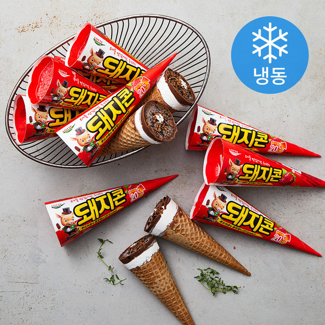 롯데웰푸드 돼지콘 아이스크림 (냉동), 160ml, 1개입, 24개