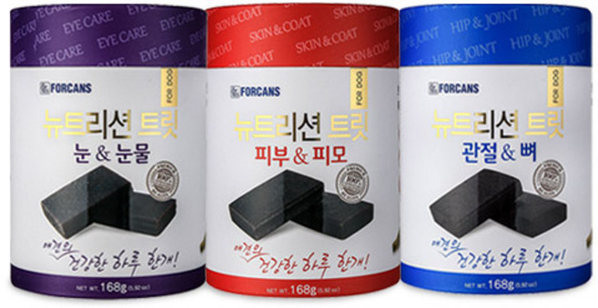 포켄스 뉴트리션 강아지 트릿 3종, 혼합맛(눈/피부/관절), 504g, 1세트