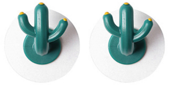 더플로우 북유럽 귀요미 선인장 접착식 후크, 혼합색상, 2개