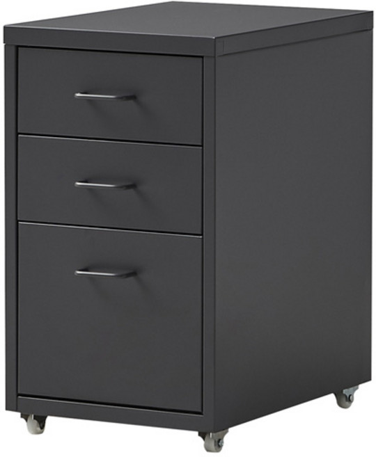 한샘 마카롱 철제 3단 서랍장, 미드나잇그레이