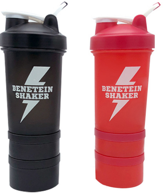 베네틴 쉐이커, 블랙 + 레드, 600ml, 2개