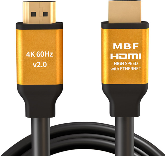 엠비에프 미니멀단자 UHD HDMI2.0 골드 모니터케이블 MBF-GSH2020, 1개, 2m
