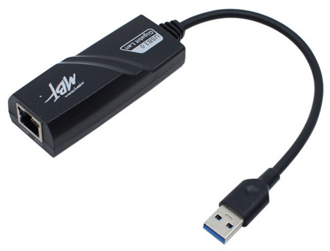 엠비에프 USB3.0 기가비트 유선 랜카드 노트북용, MBF-GLAN30BK, 1세트