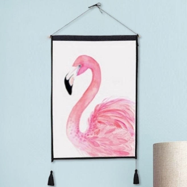 콩 케이리빙홈 홍학 패브릭 행잉 액자, C