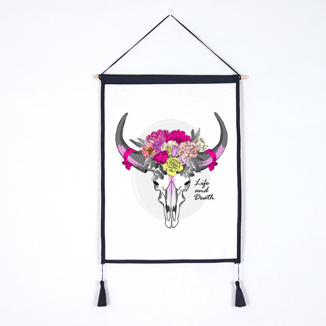 콩 케이리빙홈 황소 패브릭 액자, C