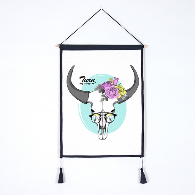 콩 케이리빙홈 황소 패브릭 액자, A