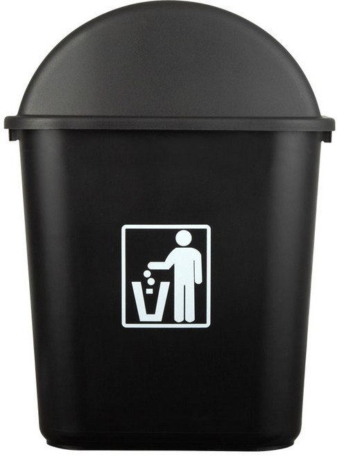 스윙타입 인테리어 쓰레기통 30L, 슬림 블랙