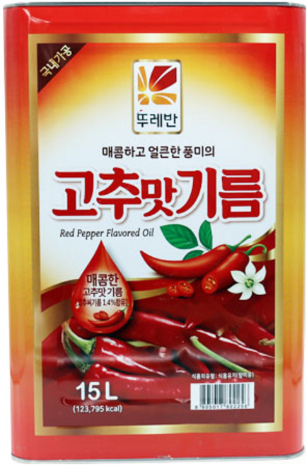뚜레반 고추맛기름, 1개, 15L