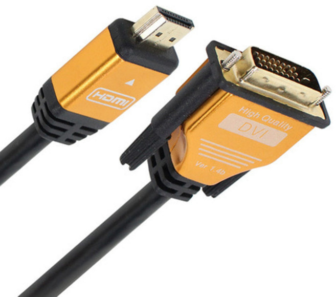 저스트링크 HDMI to DVI 골드 메탈 케이블 JUSTLINK DH100G, 1개, 10m